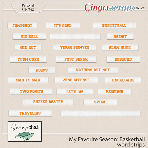 My Favorite Season Basketball Word Strips by ScrapChat Designs