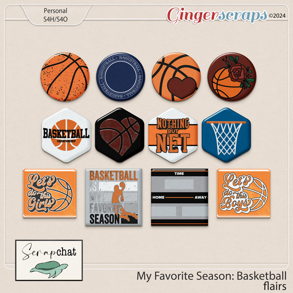 My Favorite Season Basketball Flairs by ScrapChat Designs