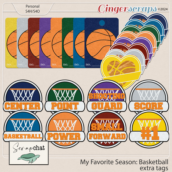 My Favorite Season Basketball Extra Tags by ScrapChat Designs