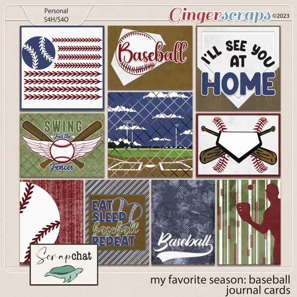 My Favorite Season Baseball Journal Cards by ScrapChat Designs