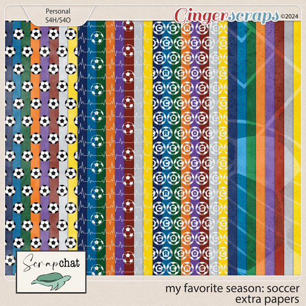 My Favorite Season Soccer Extra Papers by ScrapChat Designs