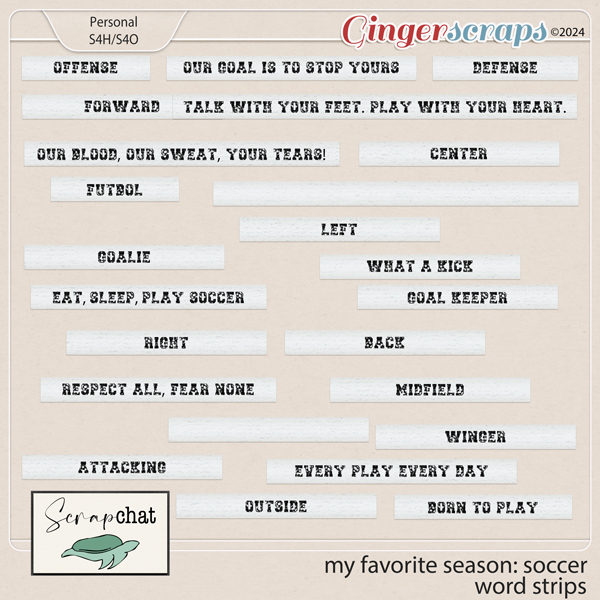 My Favorite Season Soccer Word Strips by ScrapChat Designs