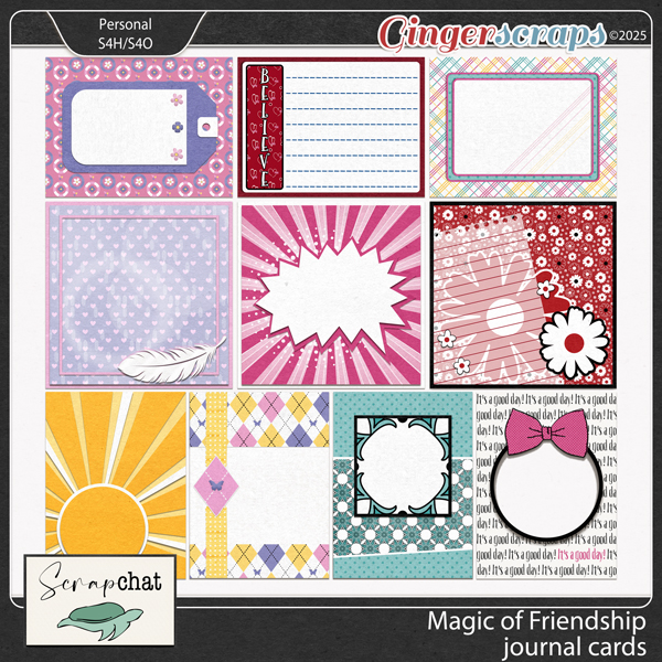 Magic of Friendship Journal Cards by ScrapChat Designs