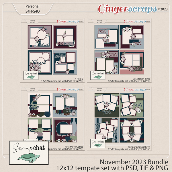 November 2023 Template Collection by ScrapChat Designs