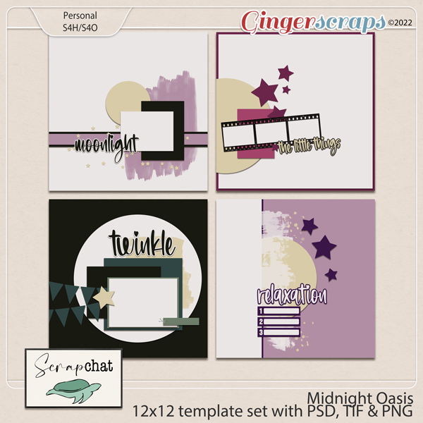 Moonlight Oasis Template Set by ScrapChat Designs