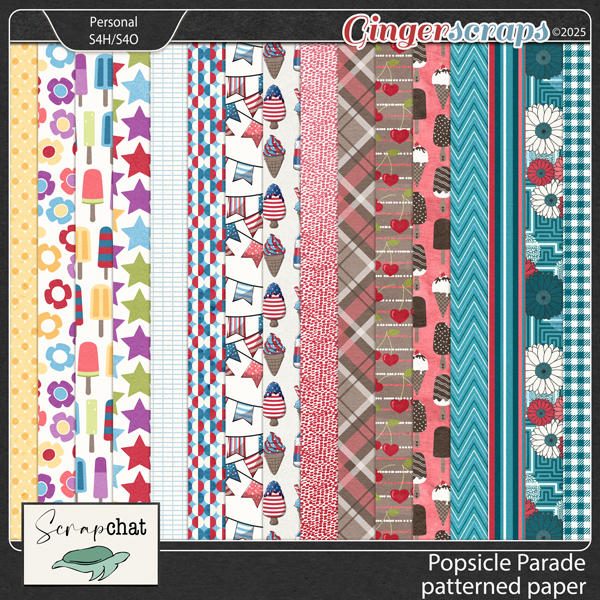 Popsicle Parade Patterned Papers by ScrapChat Designs