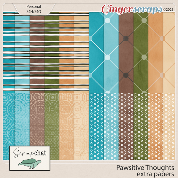 Pawsitive Thoughts Extra Papers by ScrapChat Designs