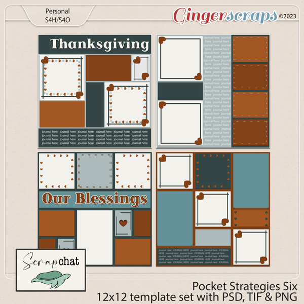 Pocket Strategies Six Template Set by ScrapChat Designs
