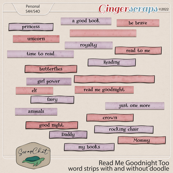 Read Me Goodnight Too Word Strips by ScrapChat Designs