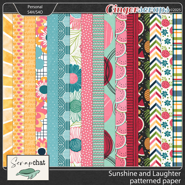 Sunshine and Laughter Patterned Paper by ScrapChat Designs