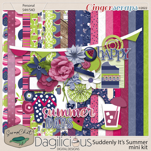 Suddenly It's Summer Mini Kit by Dagilicious and ScrapChat Designs