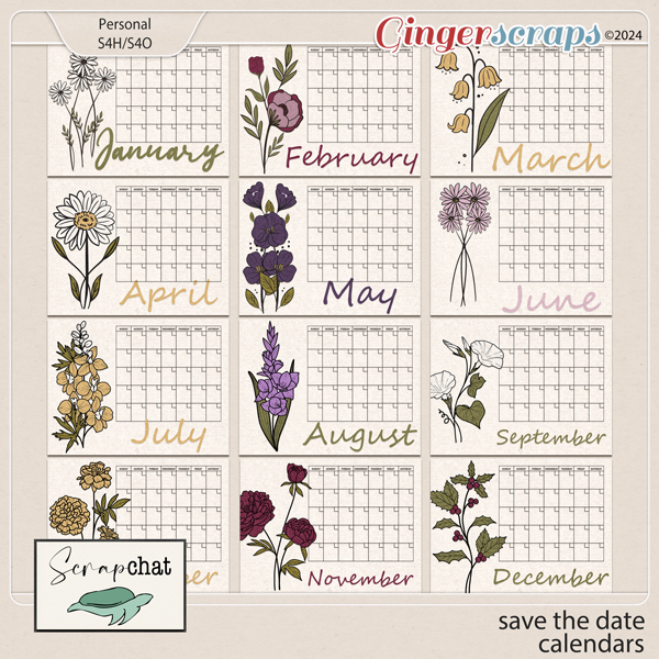 Save The Date Calendar Cards by ScrapChat Designs
