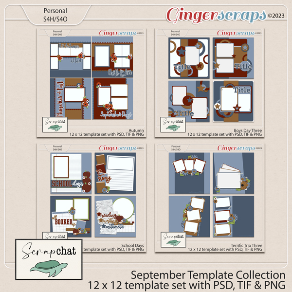 September 2023 Template Collection by ScrapChat Designs