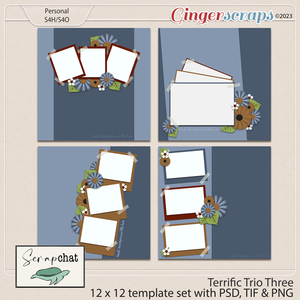 Terrific Trio Three Template Set by ScrapChat Designs