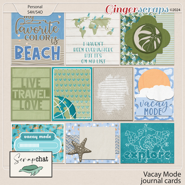 Vacay Mode Journal Cards by ScrapChat Designs