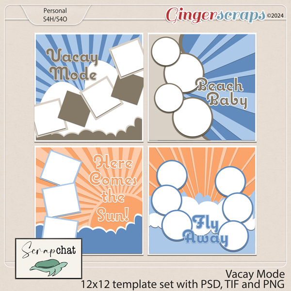 Vacay Mode Template Set by ScrapChat Designs