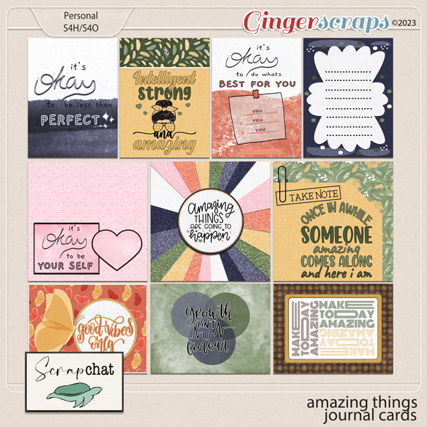 Amazing Things Journal Cards by ScrapChat Designs