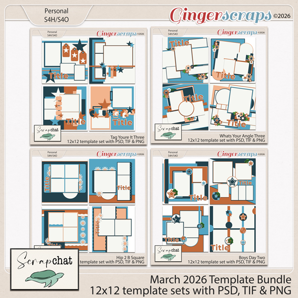 March 2026 Template Bundle by ScrapChat Designs
