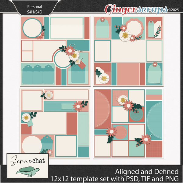 Aligned and Defined Template Set by ScrapChat Designs