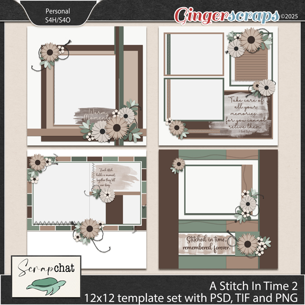 A Stitch In Time 2 Template Set by ScrapChat Designs