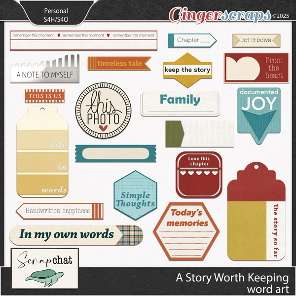 A Story Worth Keeping Word Art by ScrapChat Designs