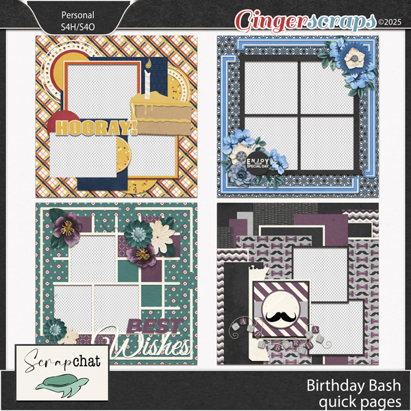 Birthday Bash Quick Pages by ScrapChat Designs 