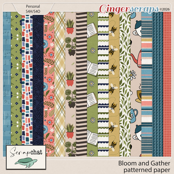 Bloom and Gather Patterned Papers by ScrapChat Designs