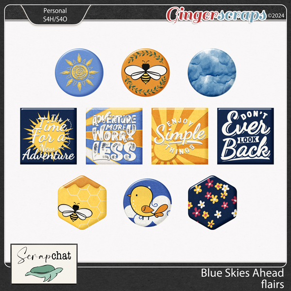 Blue Skies Ahead Flairs by ScrapChat Designs