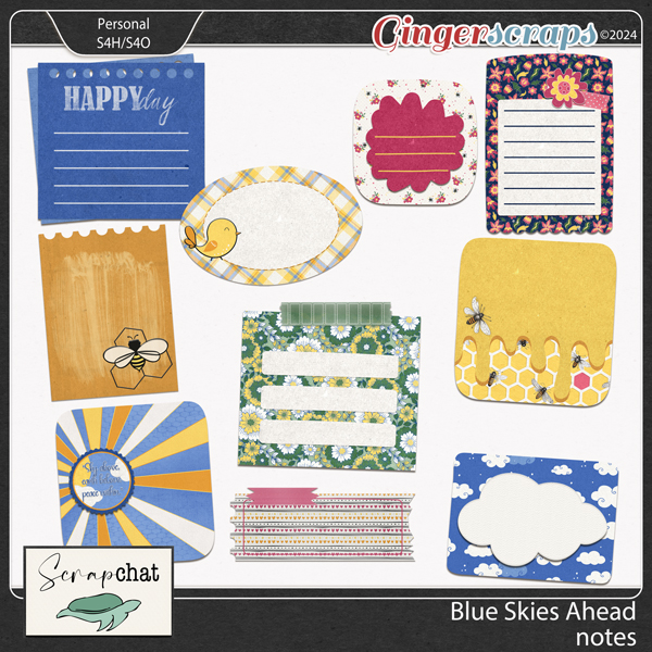 Blue Skies Ahead Notes by ScrapChat Designs