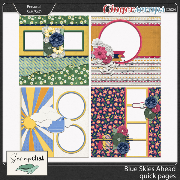Blue Skies Ahead Quick Pages by ScrapChat Designs