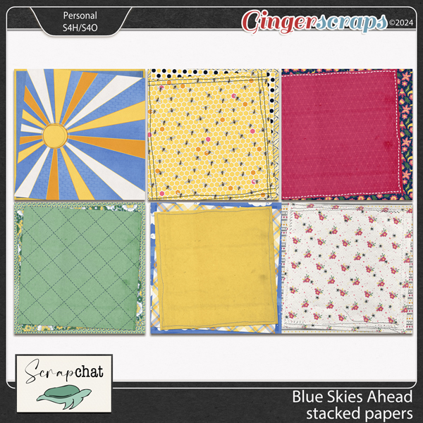 Blue Skies Ahead Stacked Papers by ScrapChat Designs