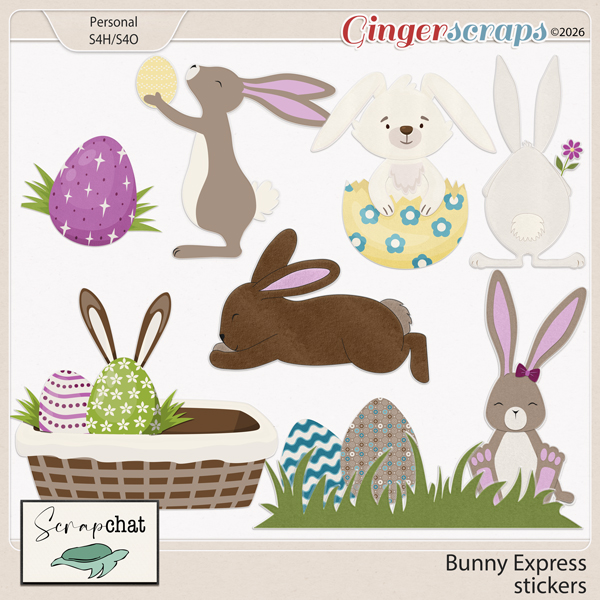 Bunny Express Stickers by ScrapChat Designs