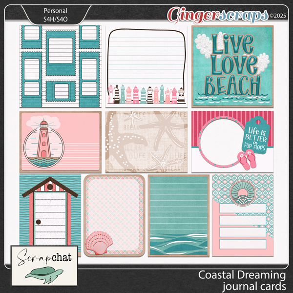 Coastal Dreaming Journal Cards by ScrapChat Designs