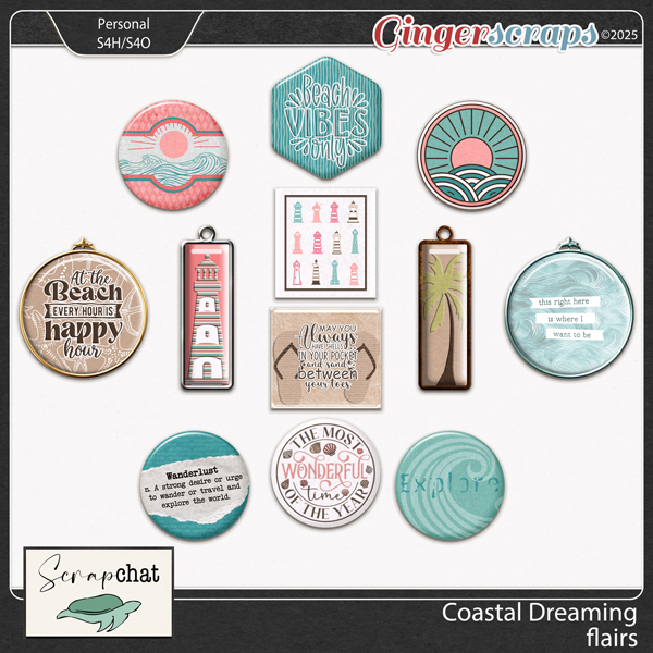 Coastal Dreaming Flairs by ScrapChat Designs