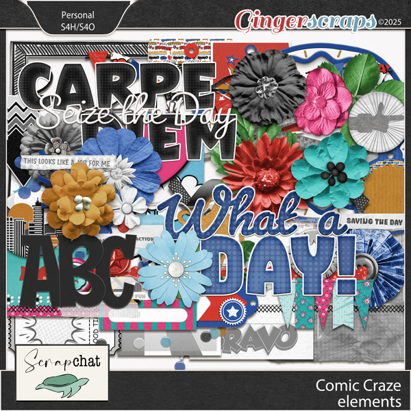 Comic Craze Elements by ScrapChat Designs