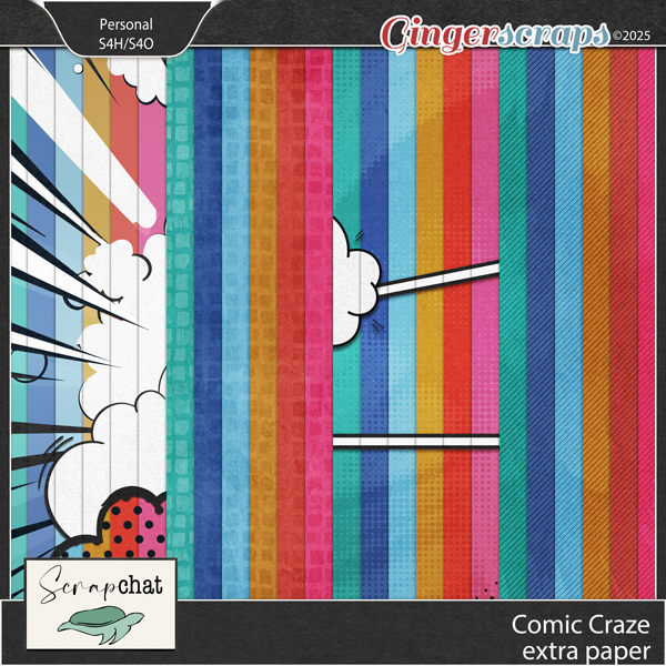 Comic Craze Extra Papers by ScrapChat Designs