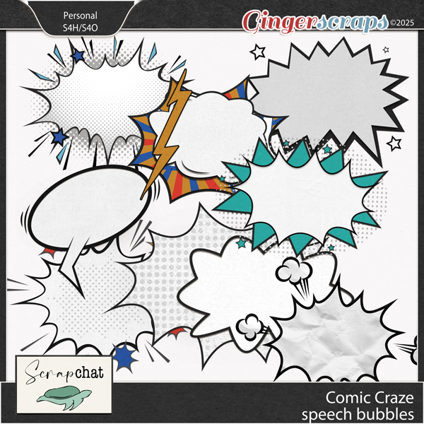Comic Craze Speech Bubbles by ScrapChat Designs