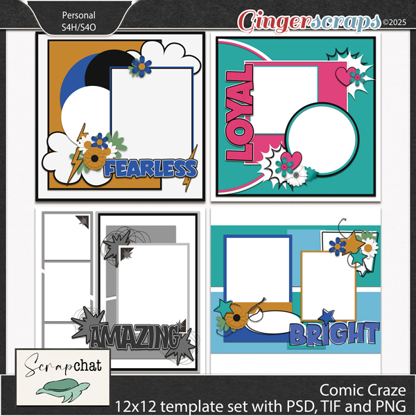 Comic Craze Template Set by ScrapChat Designs