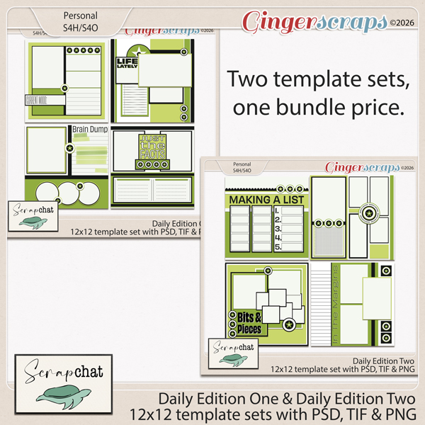 Daily Edition One & Daily Edition Two Bundle by ScrapChat Designs