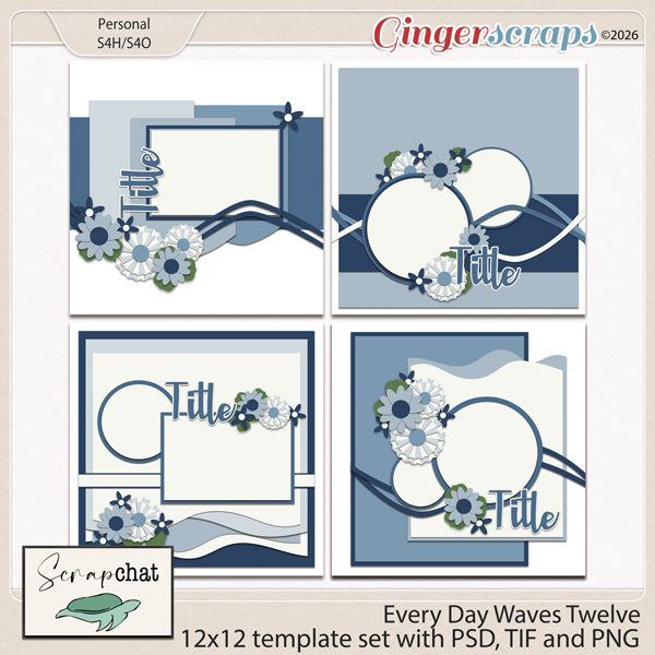 Every Day Waves 12 Templates by ScrapChat Designs