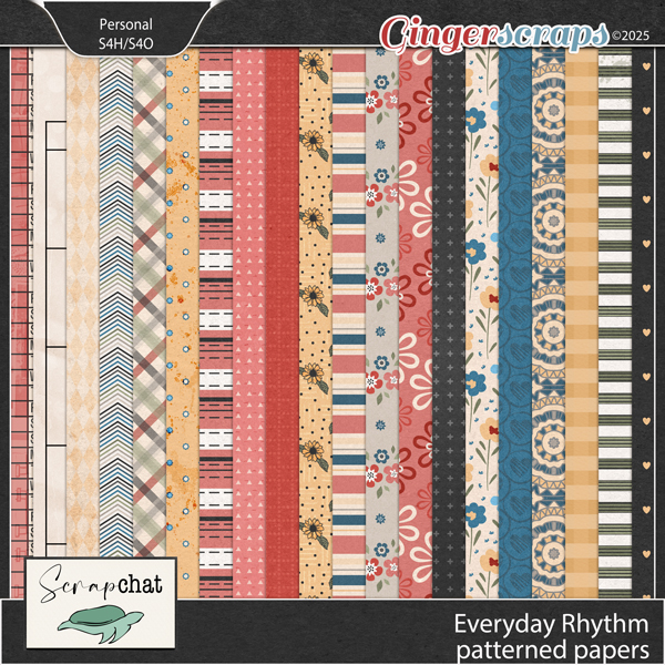 Everyday Rhythms Patterned Paper by ScrapChat Designs