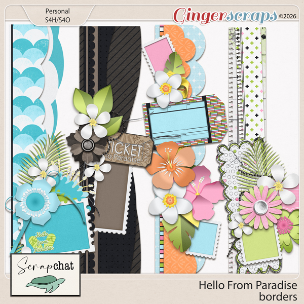Hello from Paradise Borders by ScrapChat Designs