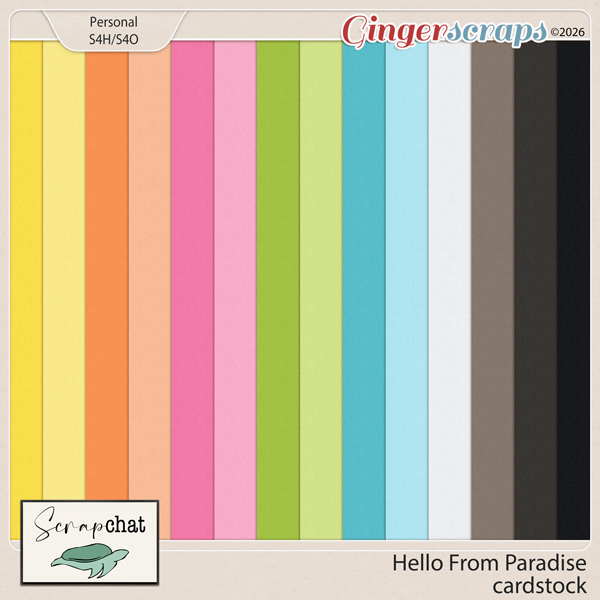 Hello from Paradise Cardstock by ScrapChat Designs