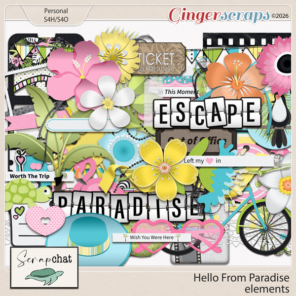 Hello from Paradise Elements by ScrapChat Designs