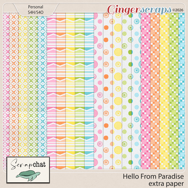 Hello from Paradise Extra Papers by ScrapChat Designs