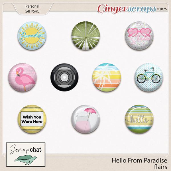 Hello from Paradise Flairs by ScrapChat Designs