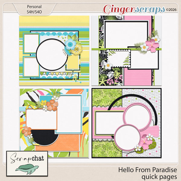 Hello from Paradise Quick Pages by ScrapChat Designs
