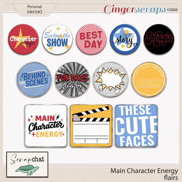 Main Character Energy Flairs by ScrapChat Designs