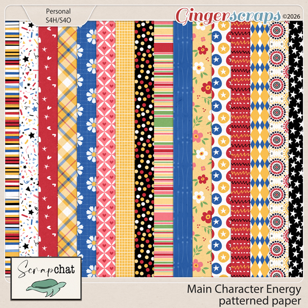 Main Character Energy Patterned Papers by ScrapChat Designs