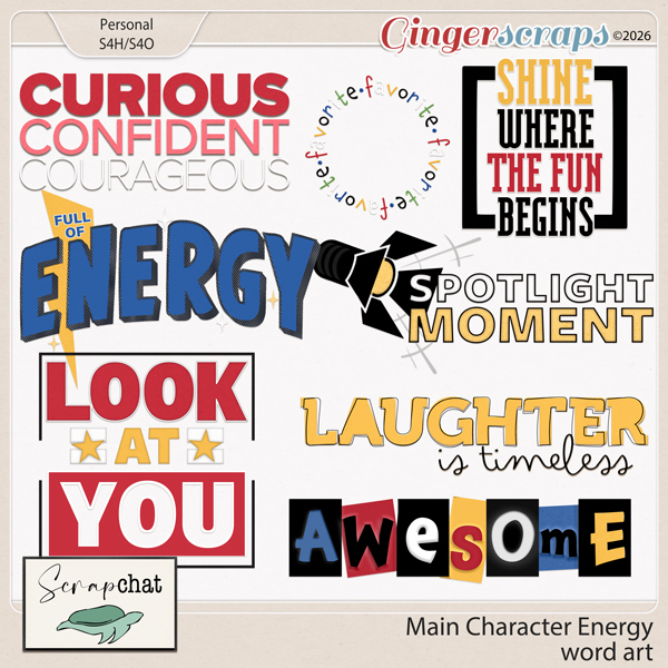 Main Character Energy Word Art by ScrapChat Designs